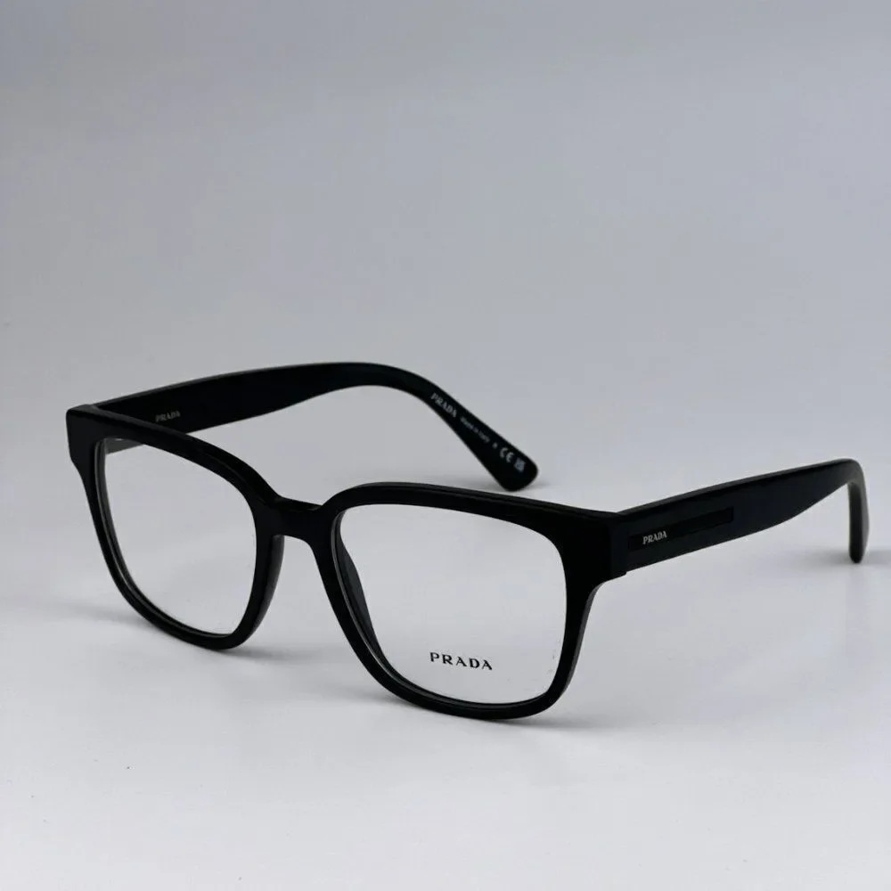 NEW Prada PRA09V 12P1O1 Matte Black Square Unisex Eyeglasses VPR A09